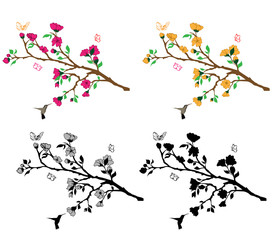 Flower Branches Wall Decal