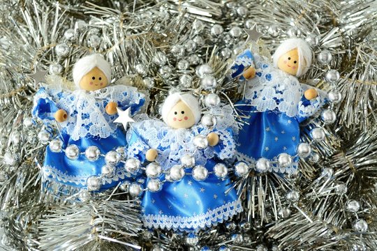 3 Engel / Weihnachtsengel / Blaue Engel