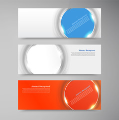 Vector banner background. White circle and set