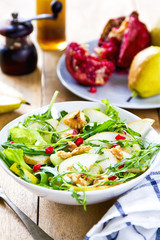 Pear with Pommegranate and Rocket salad
