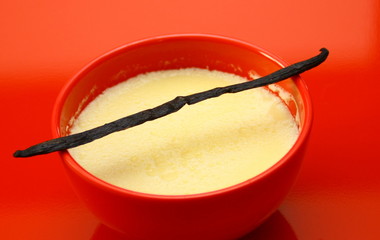 Fototapeta na wymiar ramequin de flan à la vanille