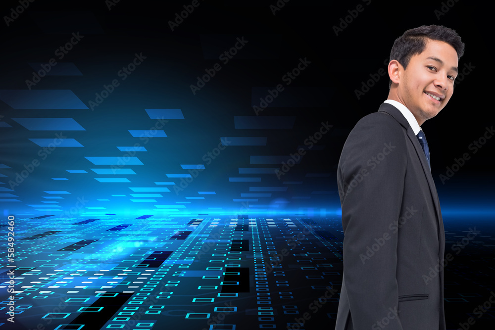 Poster Composite image of squares on futuristic background