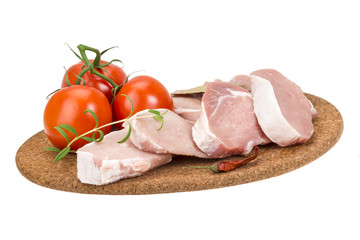 Raw pork steak
