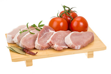 Raw pork steak
