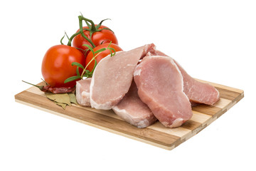 Raw pork steak