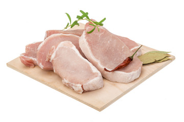 Raw pork steak