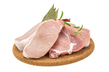 Raw pork steak