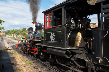 Steam train in Tiradentes, Brazil