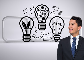 Composite image of smiling asian businessman