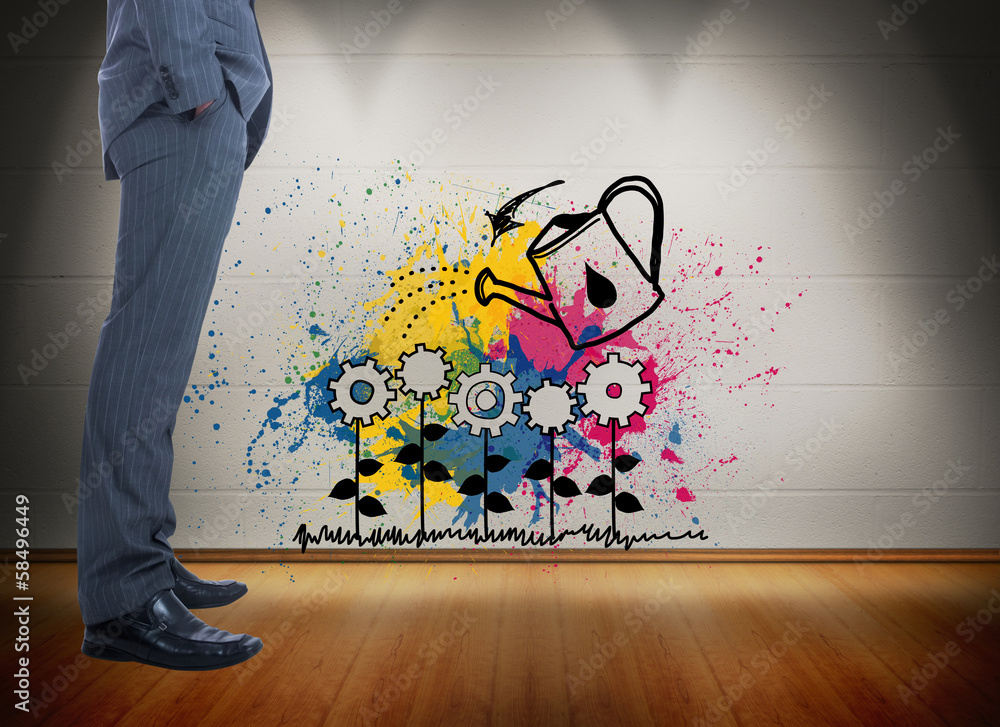 Aufkleber composite image of unsmiling businessman standing