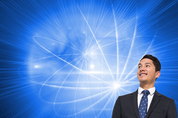 Composite image of smiling asian businessman