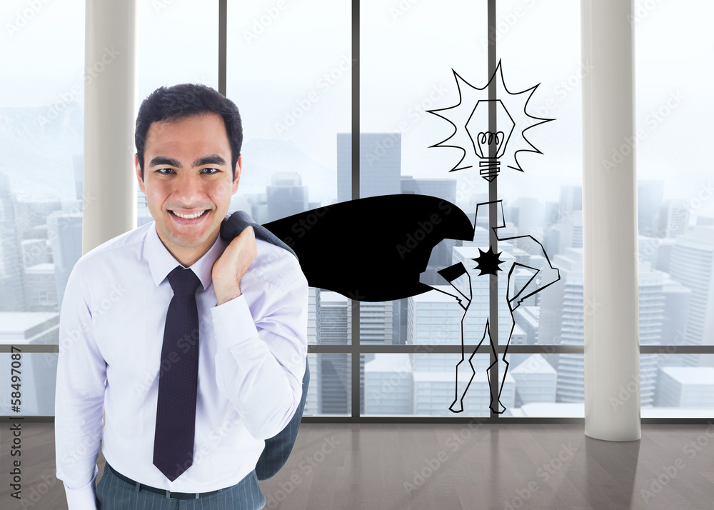Poster composite image of smiling businessman standing