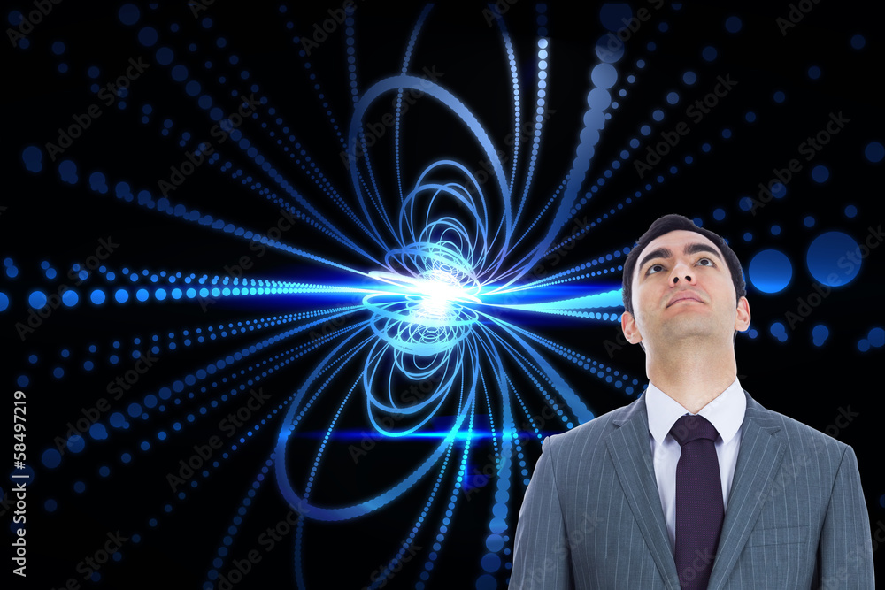 Poster composite image of unsmiling businessman standing