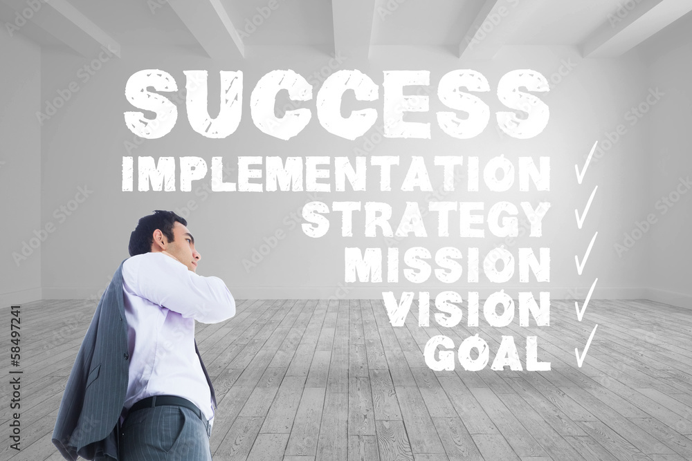 Poster composite image of unsmiling businessman standing
