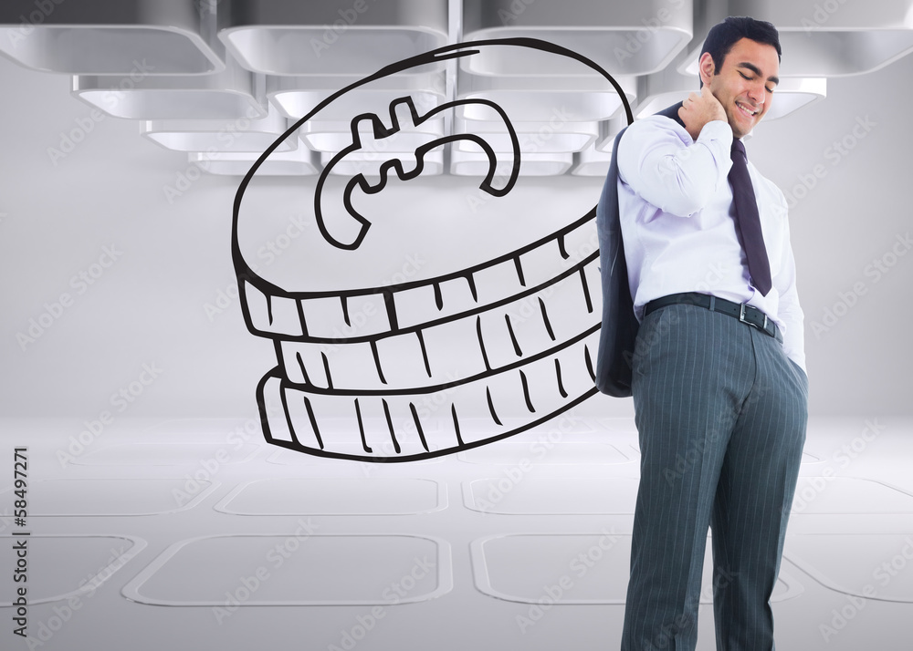 Poster composite image of smiling businessman standing