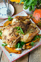 Baked chicken with pumpkin