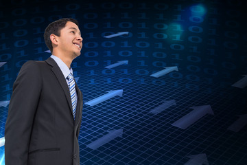 Composite image of smiling asian businessman