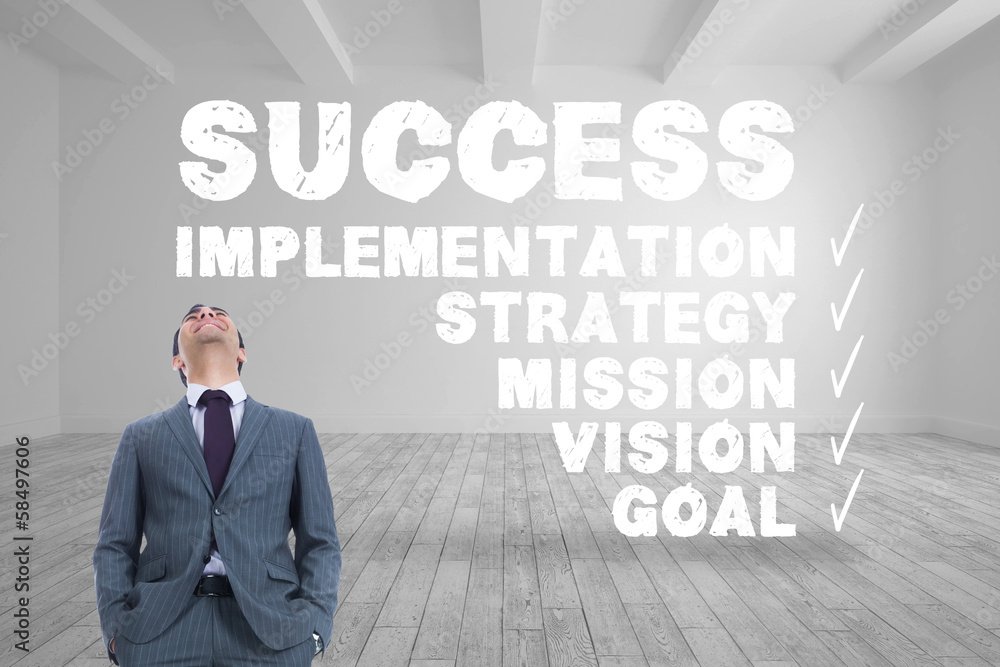 Poster composite image of smiling businessman standing