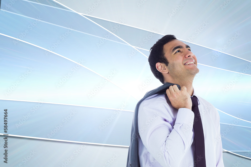 Poster composite image of smiling businessman standing