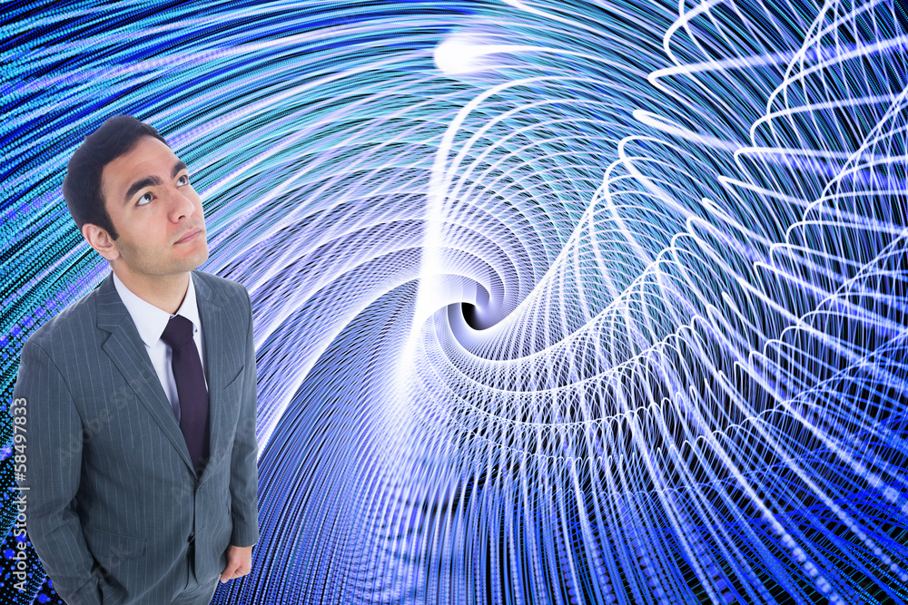 Poster composite image of unsmiling businessman standing