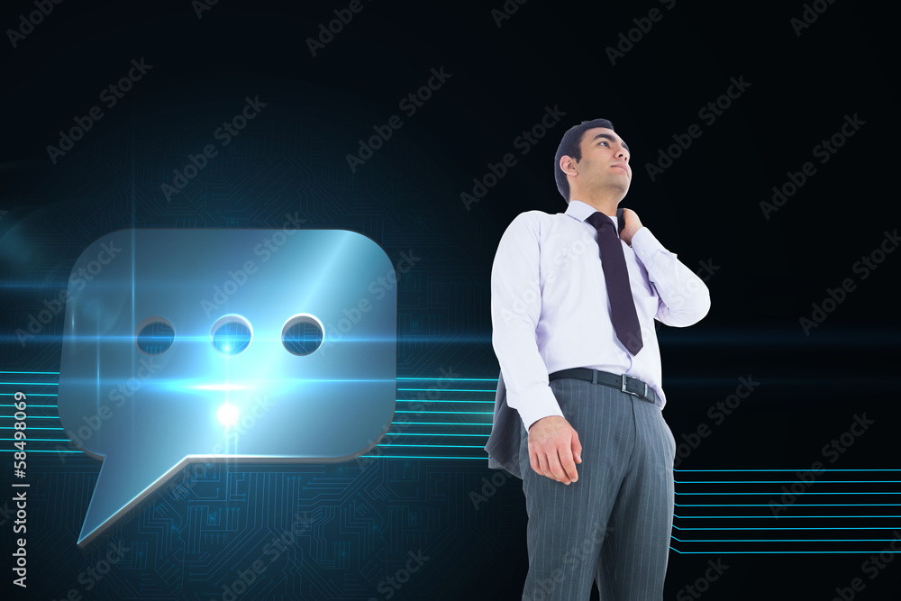 Poster composite image of unsmiling businessman standing