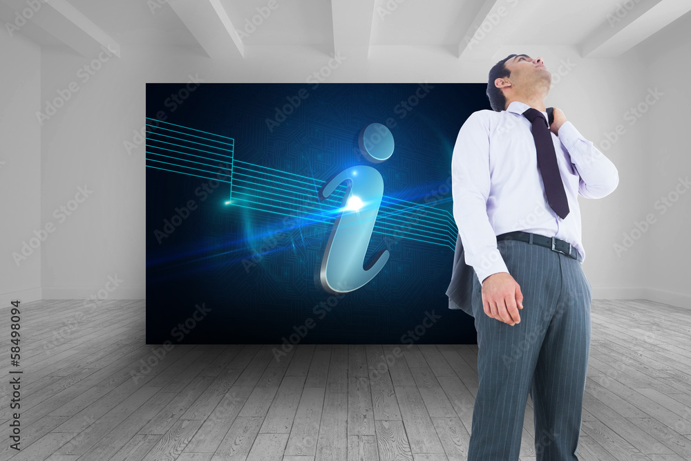 Poster composite image of unsmiling businessman standing