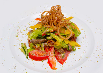 Salad With pineapple tomato and mussel