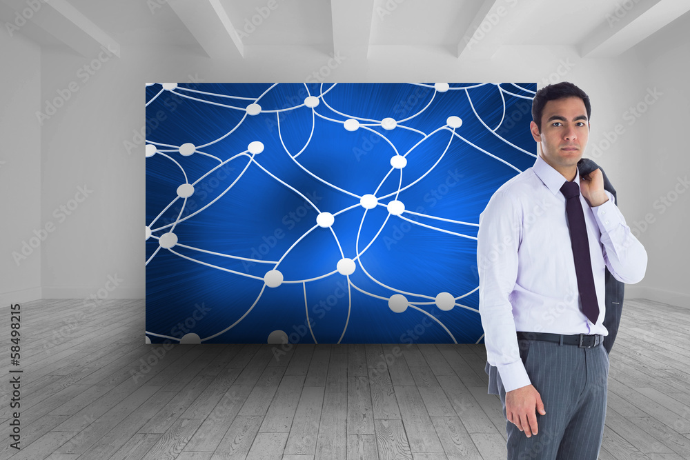 Poster composite image of unsmiling businessman standing