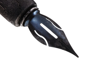 black sharp tip of drawing pen close up