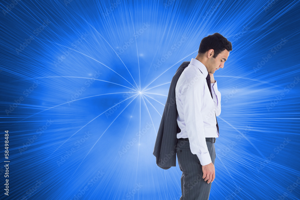 Poster composite image of unsmiling businessman standing