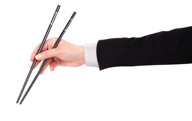 Businessman's hand Holding Chopsticks