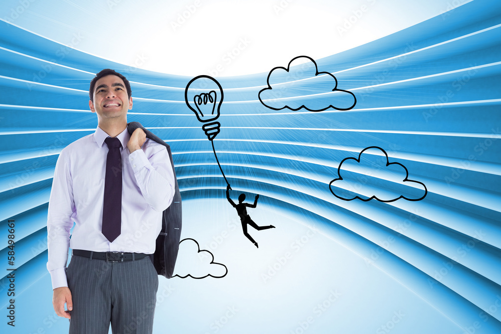 Poster composite image of smiling businessman standing