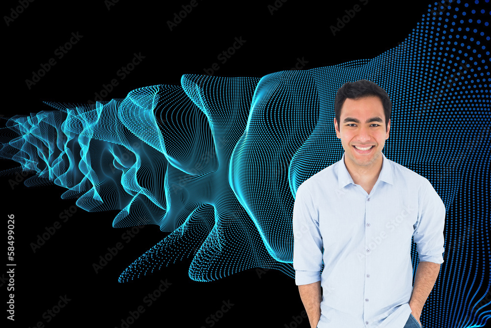 Poster composite image of smiling casual man standing