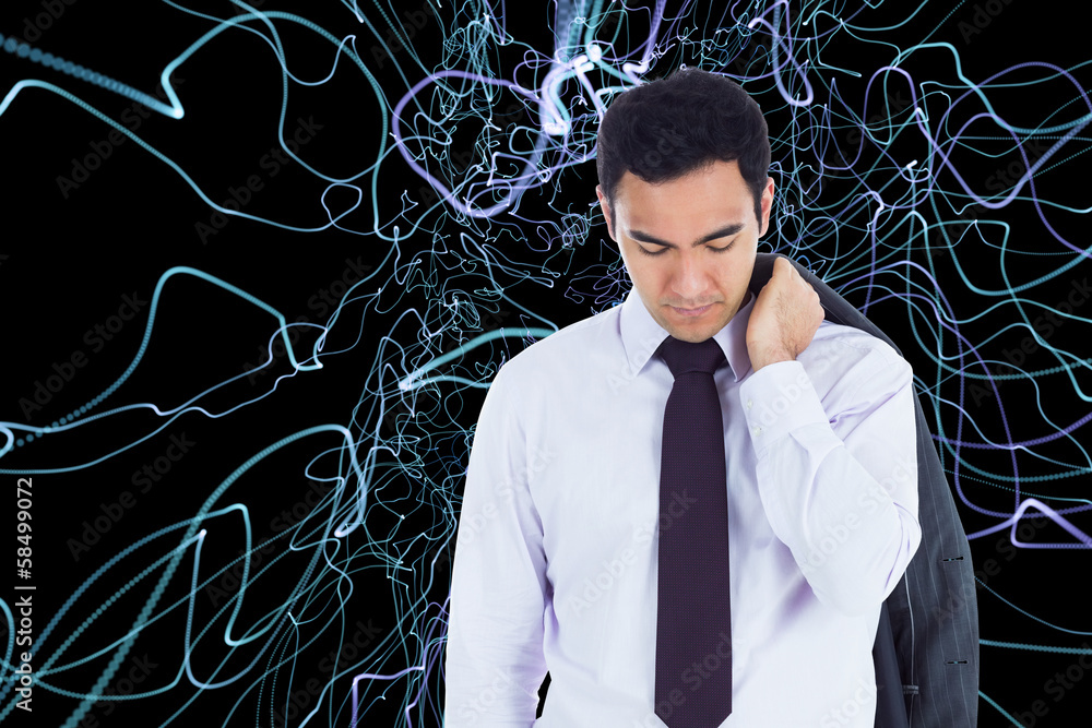 Poster composite image of unsmiling businessman standing