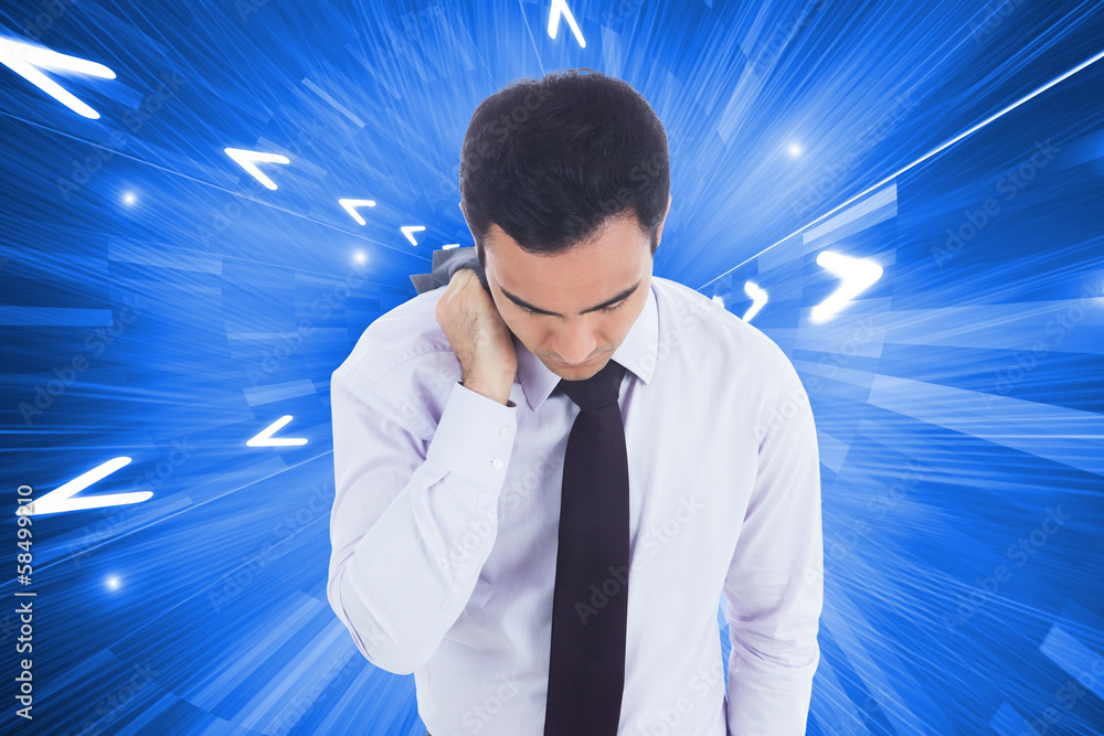 Poster composite image of unsmiling businessman standing