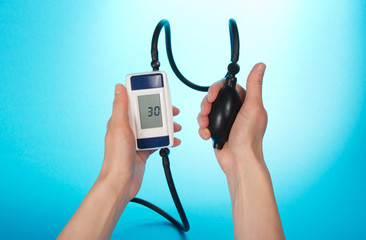 Person supervising a blood pressure