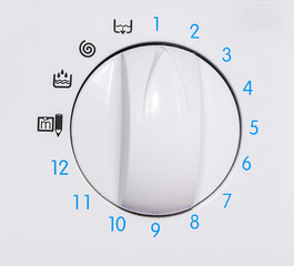 Close-up view of washing machine control panel