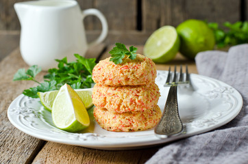 Cutlets of crab meat