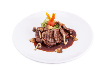 Hot Meat Dishes-Fillet of beef with mushrooms