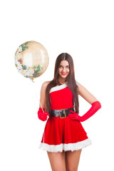 Beautiful girl in santa costume