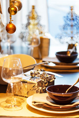 Decorated christmas table