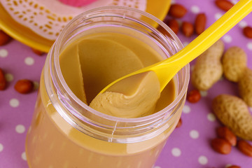 Delicious peanut butter in open bank