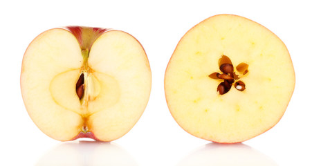 Sliced fruit isolated on white