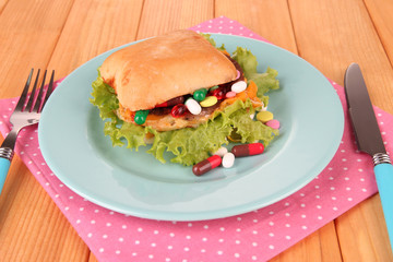 Conceptual image for nutritional care:assorted vitamins and