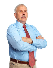 Businessman isolated on white.