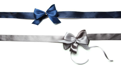 Color gift satin ribbon bows, isolated on white