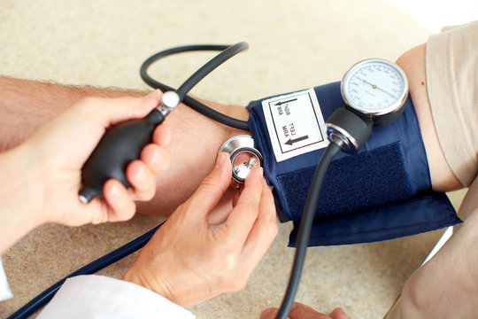 Blood pressure measuring.