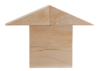 Wood house isolated on white