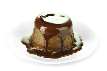 Yummy chocolate cake close-up