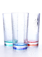 Empty glasses, isolated on white